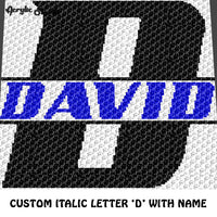 Custom Personalized Letter 'D' and Custom Name for Boy crochet gragphan blanket pattern; graphgan pattern, c2c, cross stitch graph; pdf