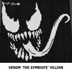 Venom The Symbiote Alien Superhero Antihero Villain crochet graphgan blanket pattern; graphgan pattern, c2c; single crochet; cross stitch; graph; pdf download; instant download