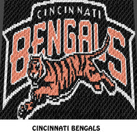 Cincinnati Bengals NFL crochet blanket pattern; c2c, cross stitch graph; instant download