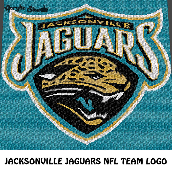 Jacksonville Jaguars Florida NFL Football Team Logo crochet graphgan blanket pattern; c2c, cross stitch graph; pdf download; instant download