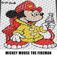 Mickey Mouse Firefighter Fireman Disney Cartoon Fire Hose and Hydrant crochet graphgan blanket pattern; graphgan pattern; c2c; cross stitch; graph; pdf download; instant download