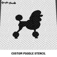 Custom Poodle Dog Stencil crochet graphgan blanket pattern; c2c, cross stitch graph; pdf download; instant download