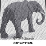 Custom Gray Elephant Photograph crochet blanket pattern; c2c, cross stitch graph; instant download