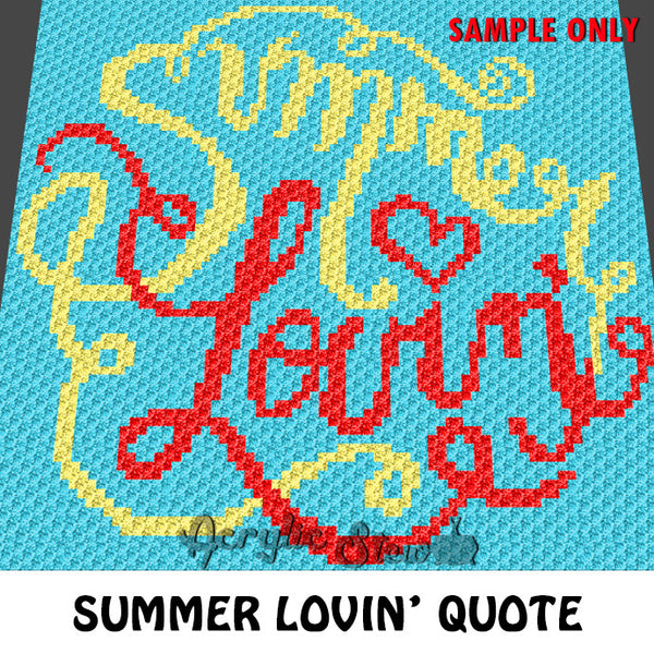 Summer Lovin' crochet blanket pattern; c2c, cross stitch graph; instant download
