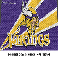 Minnesota Vikings NFL Football Team Logo Design crochet graphgan blanket pattern; c2c, cross stitch graph; pdf download; instant download