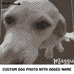 Custom Dog Beloved Family Pet Photo Personalized with Name 'Maggie' crochet graphgan blanket pattern; c2c, cross stitch graph; pdf download; instant download