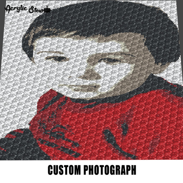 Custom Color Photograph Grandson Photo crochet graphgan blanket pattern; c2c; single crochet; cross stitch; graph; pdf download; instant download