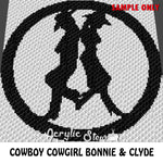 Cowboy Cowgirl Country Western crochet blanket pattern; c2c, cross stitch graph; instant download