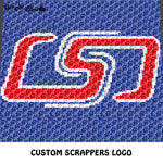 Custom Scrappers Hockey Team Logo crochet graphgan blanket pattern; c2c, cross stitch graph; pdf download; instant download