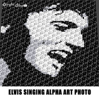 Elvis The King of Rock N' Roll Musician Alpha Art Photograph C2C crochet graphgan blanket pattern; afghan; graphgan pattern, cross stitch graph; pdf download; instant download