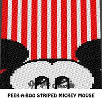 Peek-A-Boo Mickey Mouse Striped crochet blanket pattern; graphgan pattern, c2c, knitting, cross stitch graph; pdf download; instant download