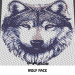 Wolf Face Wolf Photograph Art crochet graphgan blanket pattern; graphgan pattern, c2c, knitting, cross stitch graph; pdf download; instant download