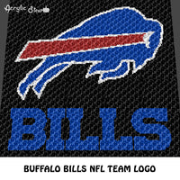 Buffalo Bills NFL Football Team Logo and Mascot crochet graphgan blanket pattern; c2c; single crochet; cross stitch; graph; pdf download; instant download