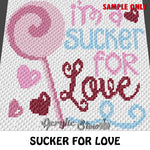 Sucker for Love crochet blanket pattern; c2c, cross stitch graph; instant download