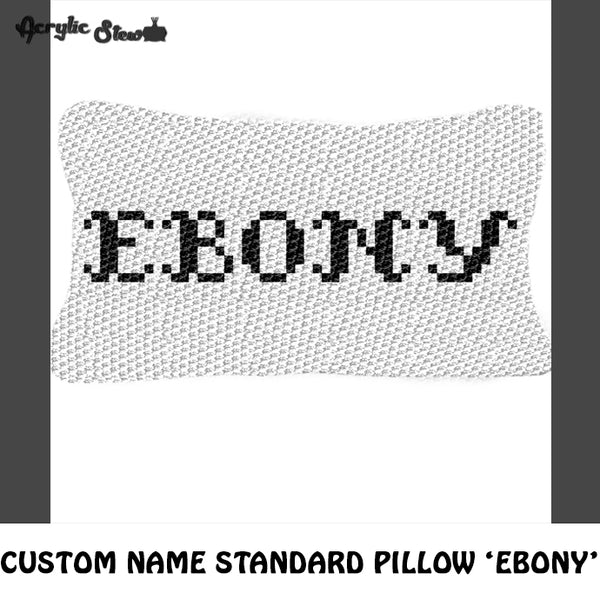 Custom Personalized Name 'Ebony' Fancy Font Standard Size crochet pillow pattern; C2C pillow pattern, crochet pillow case; pdf download; instant download
