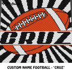 Custom Personalized Name Football crochet graphgan blanket pattern; graphgan pattern, c2c, cross stitch graph; pdf