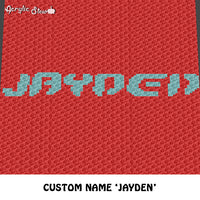 Custom Personalized Name  'Jayden' Monogrammed crochet graphgan blanket pattern; c2c, cross stitch graph; instant download