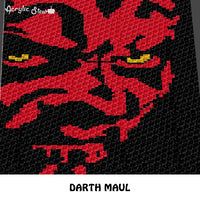 Darth Maul Star Wars Villain Movie Character crochet graphgan blanket pattern; c2c, cross stitch graph; pdf download; instant download