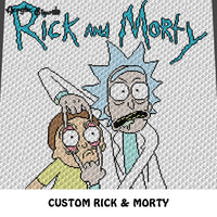 Custom Rick and Morty Adult Swim TV Show crochet blanket pattern; c2c, cross stitch graph; instant download