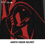 Darth Vader Face Helmet Face Star Wars Villain Character Art crochet graphgan blanket pattern; c2c, cross stitch graph; pdf download; instant download