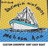 Custom Shrimpin' Ain't Easy With Custom Name crochet graphgan blanket pattern; c2c, cross stitch graph; pdf download; instant download