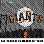San Francisco Giants MLB Baseball Team Logo and Cityscape crochet graphgan blanket pattern; c2c, cross stitch; graph chart; pdf download; instant download