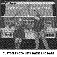 Custom Save the Date Engagement Photo With Name crochet graphgan pattern; c2c, cross stitch graph; pdf download; instant download
