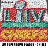Kansas City Chiefs LIV Superbowl Champions NFL Football Team Logo Plaque crochet graphgan blanket pattern; c2c; single crochet; cross stitch; graph; pdf download; instant download