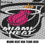 Miami Heat NBA Team Logo American Professional Basketball Team crochet graphgan blanket pattern; c2c; cross stitch; graph; pdf download; instant download