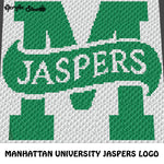 Custom Manhattan University Jaspers College Logo crochet graphgan blanket pattern; c2c, cross stitch graph; instant download