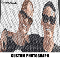 Custom Photo Color Memoir crochet graphgan blanket pattern; c2c; single crochet; cross stitch; graph; pdf download; instant download