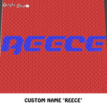Custom Personalized Name  'Reece' Monogrammed crochet graphgan blanket pattern; c2c, cross stitch graph; pdf download; instant download