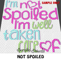 I'm Not Spoiled crochet blanket pattern; c2c, cross stitch graph; instant download