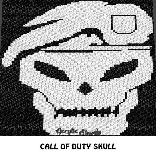 Call of Duty Black Ops Skull Icon crochet blanket pattern; graphgan pattern, c2c, knitting, cross stitch graph; pdf download; instant download