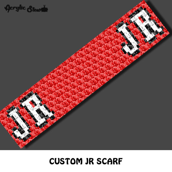 Custom JR Lancers logo crochet scarf pattern; C2C pillow pattern, crochet scarf; pdf download; instant download