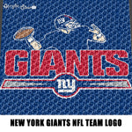 New York NY Giants NFL Football Team Logo Art crochet graphgan blanket pattern; c2c, cross stitch graph; pdf download; instant download