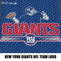 New York NY Giants NFL Football Team Logo Art crochet graphgan blanket pattern; c2c, cross stitch graph; pdf download; instant download