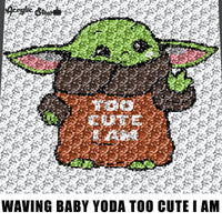 Cute Baby Yoda Star Wars Television Movie Character crochet graphgan blanket pattern; c2c; single crochet; cross stitch; graph; pdf download; instant download