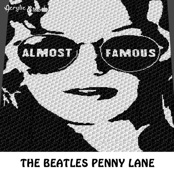 The Beatles Penny Lane Song Cover Stencil Alpha Art crochet blanket pattern; c2c, cross stitch graph; instant download