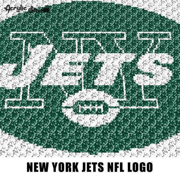 New York NY Jets NFL Word and Icon Logo Design crochet graphgan blanket pattern; c2c; cross stitch; graph; pdf download; instant download
