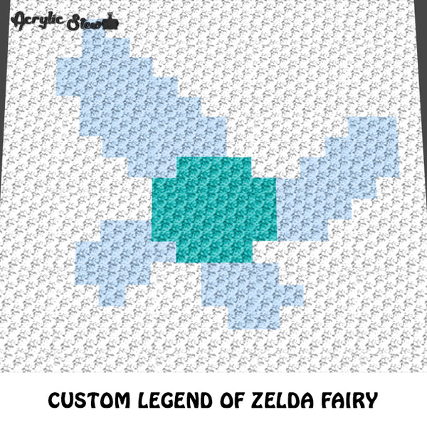 Custom Legend of Zelda Fairy Characters and Icons Video Game crochet graphgan blanket pattern; c2c, cross stitch graph; pdf download; instant download