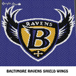 Baltimore Ravens NFL Football Team Shield and Wing Logo Design crochet graphgan blanket pattern; c2c, cross stitch graph; pdf download; instant download