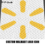Custom Walmart Logo Icon Symbol crochet graphgan blanket pattern; c2c, cross stitch graph; pdf download; instant download