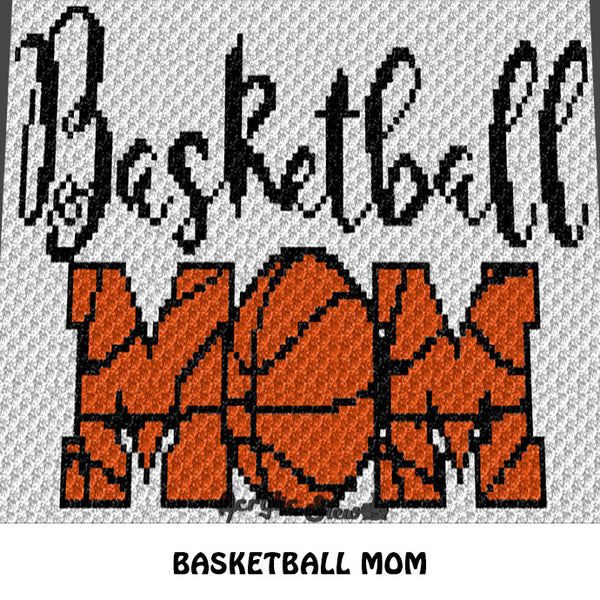 Basketball Mom Baseball B Ball Quote crochet blanket pattern; c2c, knitting, cross stitch graph; pdf download; instant download
