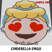 Cinderella Emoji Disney Princess crochet blanket pattern; c2c, cross stitch graph; instant download
