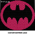 Custom Batman Logo DC Comics TV and Movie Character crochet graphgan blanket pattern; c2c, cross stitch graph; instant download