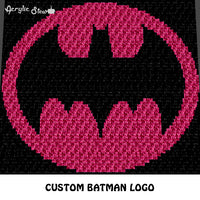 Custom Batman Logo DC Comics TV and Movie Character crochet graphgan blanket pattern; c2c, cross stitch graph; instant download