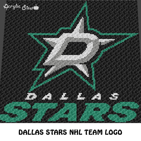 Dallas Stars NHL Team Dallas Texas Hockey Team Logo Design crochet graphgan blanket pattern; c2c; single crochet; cross stitch; graph; pdf download; instant download