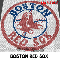 Boston Red Sox MLB  crochet blanket pattern; c2c, cross stitch graph; instant download