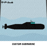 Custom US Navy Submarine Art crochet graphgan blanket pattern; c2c, cross stitch graph; instant download